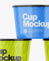 Three Glossy Cups Mockup
