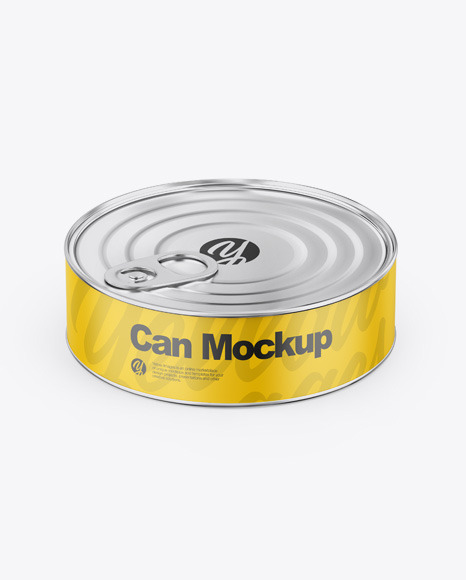 Metallic Can W/ Matte Label Mockup