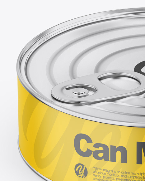 Metallic Can W/ Matte Label Mockup