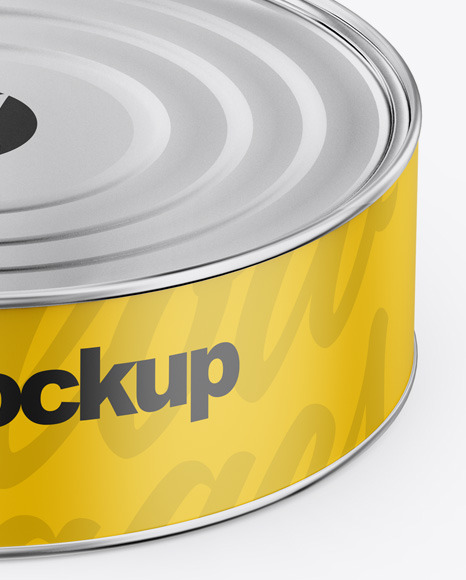 Metallic Can W/ Matte Label Mockup