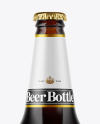 Amber Glass Bottle With Red Ale Mockup