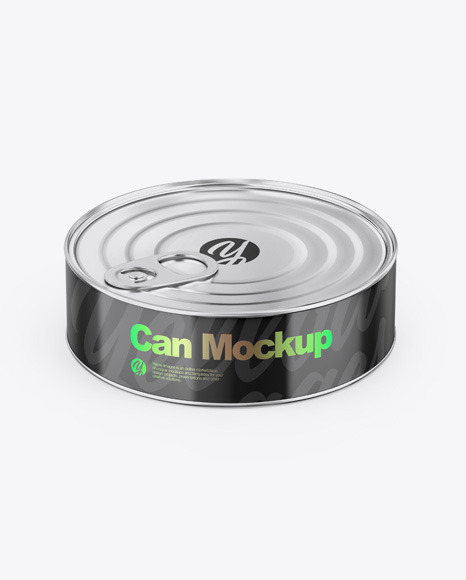 Metallic Can W/ Glossy Label Mockup