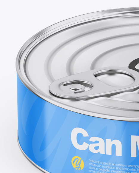 Metallic Can W/ Glossy Label Mockup