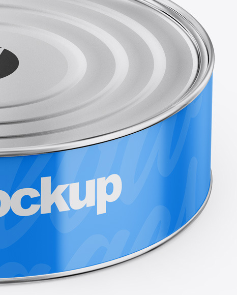 Metallic Can W/ Glossy Label Mockup