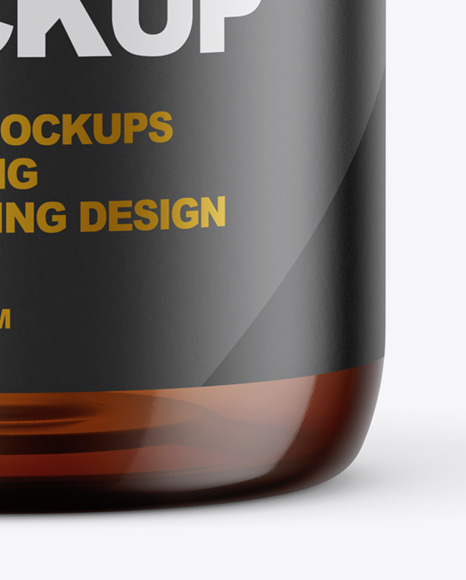 200ml Amber Plastic Bottle Mockup 200ml Amber Plastic Bottle Mockup