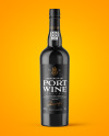 Black Glass Port Wine Bottle Mockup