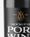 Black Glass Port Wine Bottle Mockup