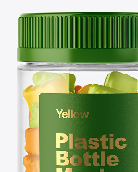 Plastic Bottle with Gummies Mockup