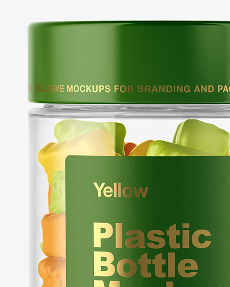 Plastic Bottle with Gummies Mockup