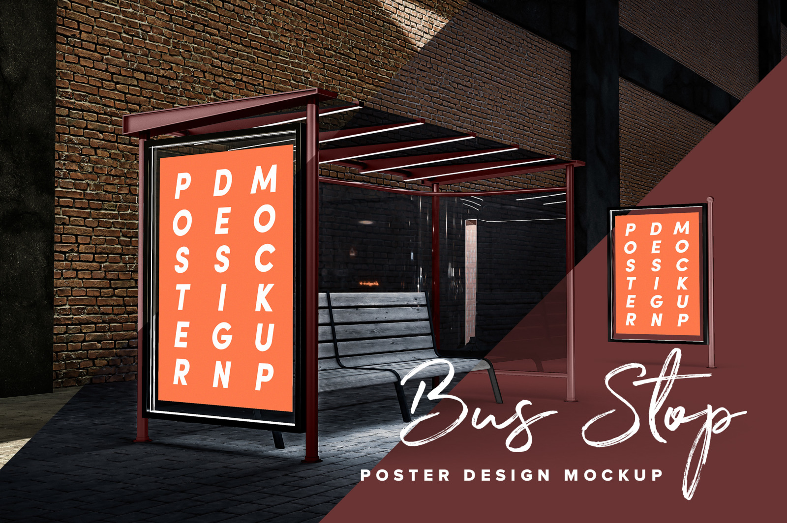 Poster Design Mockup (Bus Stop) Poster Design Mockup (Bus Stop)