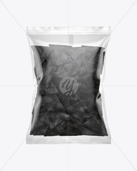 Bag With Black Nachos Mockup