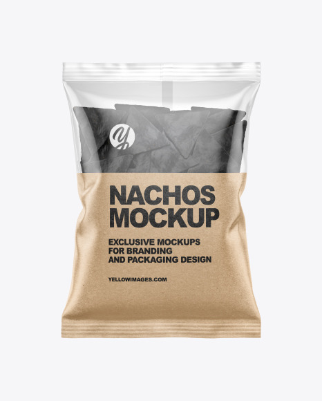 Bag With Black Nachos Mockup