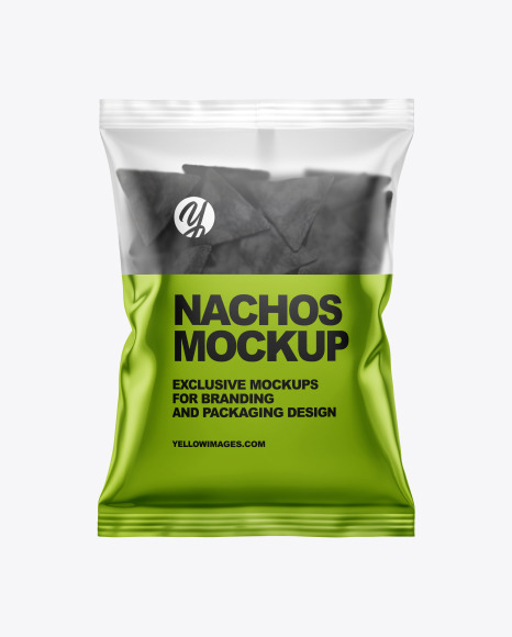 Matte Bag With Black Nachos Mockup