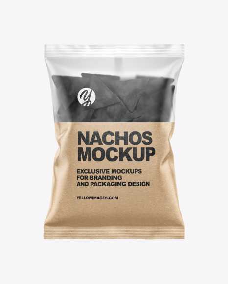 Matte Bag With Black Nachos Mockup