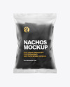 Frosted Bag With Black Nachos Mockup