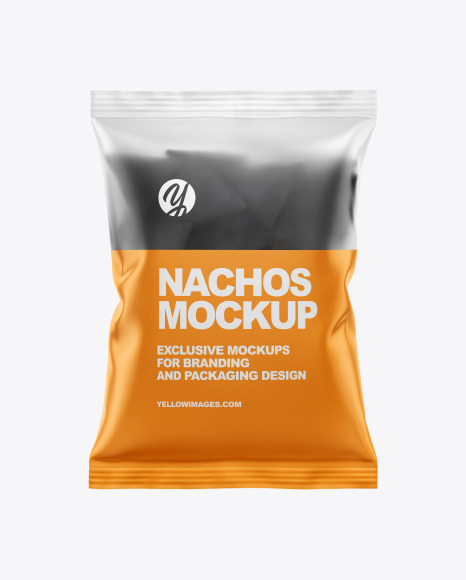 Frosted Bag With Black Nachos Mockup