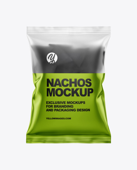 Frosted Bag With Black Nachos Mockup