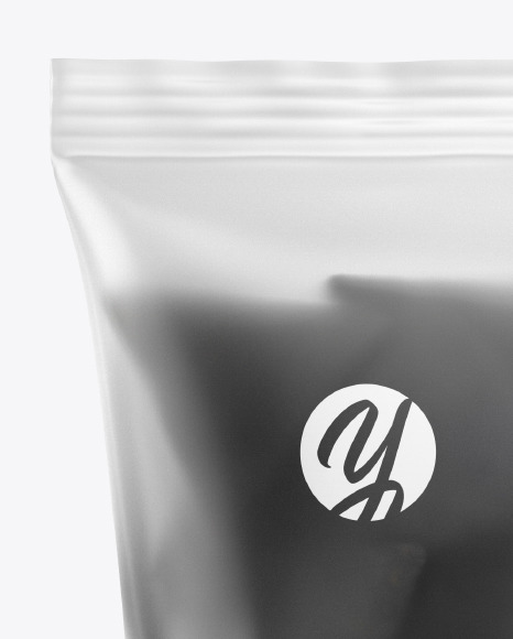 Frosted Bag With Black Nachos Mockup