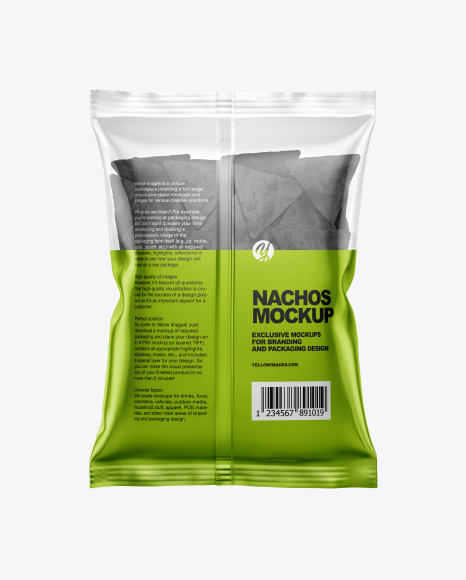 Bag With Black Nachos Mockup