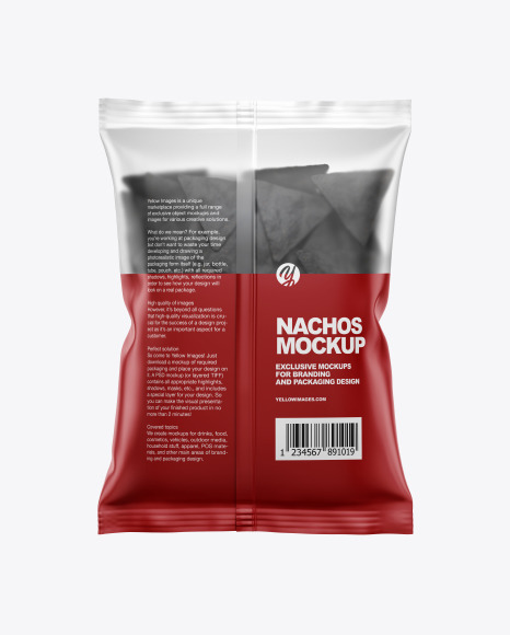 Matte Bag With Black Nachos Mockup