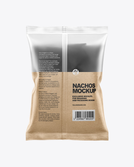 Frosted Bag With Black Nachos Mockup