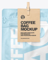 Matte Coffee Bag With Clip Mockup