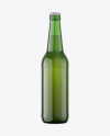 Green Glass Beer Bottle Mockup