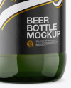 Green Glass Beer Bottle Mockup