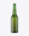 Green Glass Beer Bottle Mockup