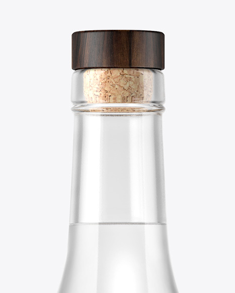 Clear Glass Vodka Bottle Mockup