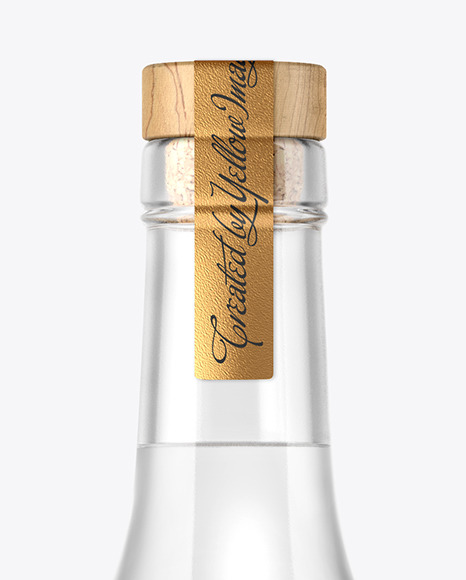 Clear Glass Vodka Bottle Mockup