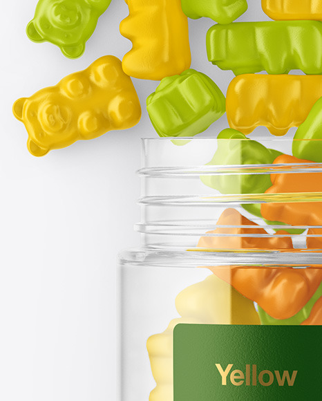 Plastic Bottle with Gummies Mockup