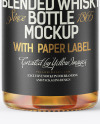 Clear Glass Bottle with Whiskey Mockup