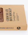 Kraft Chocolate Box W/ Window Mockup - Front View High-Angle Shot