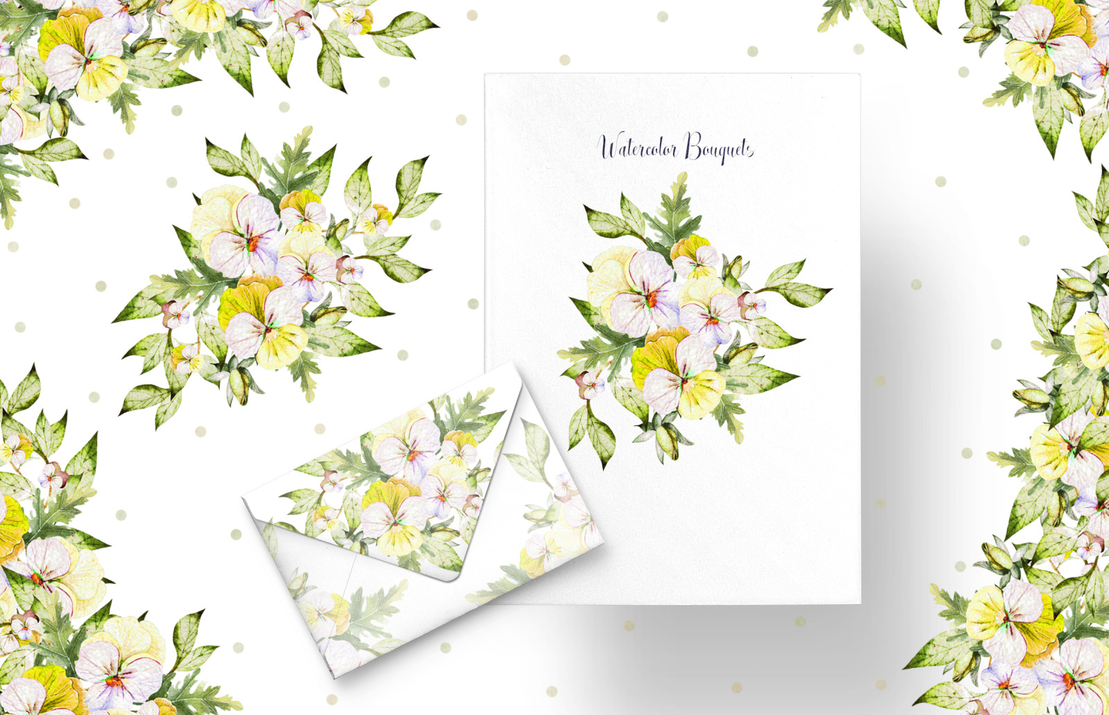 Watercolor Pansy Flowers Watercolor Pansy Flowers