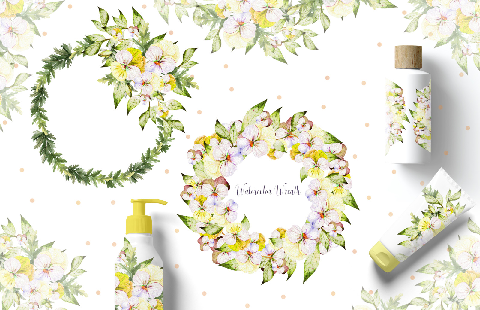 Watercolor Pansy Flowers Watercolor Pansy Flowers