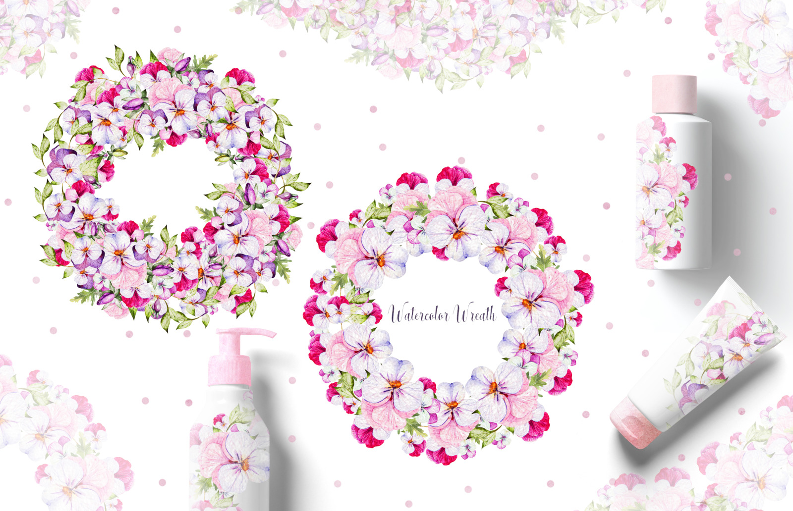 Watercolor Pansy Flowers Watercolor Pansy Flowers