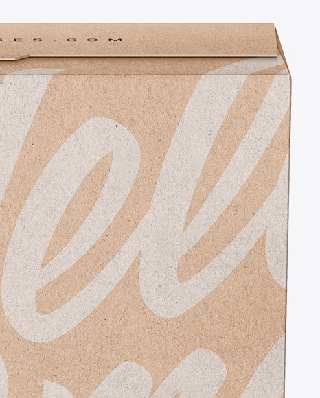 Kraft Box with Oatmeal Mockup - Front View