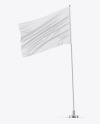 Glossy Flag w/ Metallic Pole Mockup