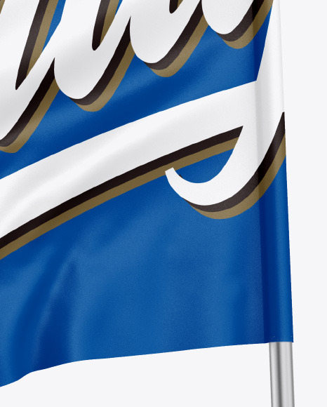 Glossy Flag w/ Metallic Pole Mockup