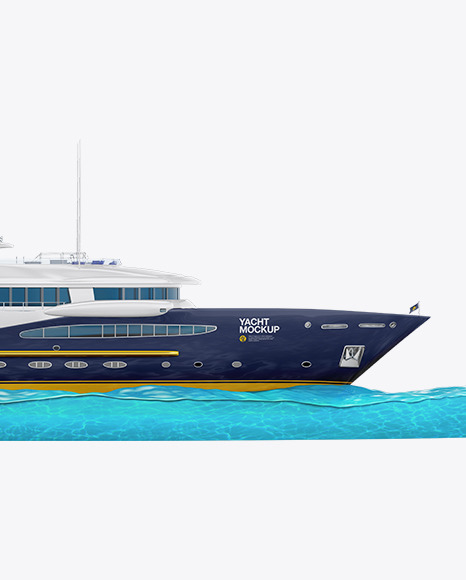 Yacht w/water Mockup - Side View