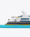 Yacht w/water Mockup - Side View