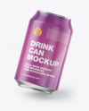 Metallic Drink Can w/ Glossy Finish Mockup