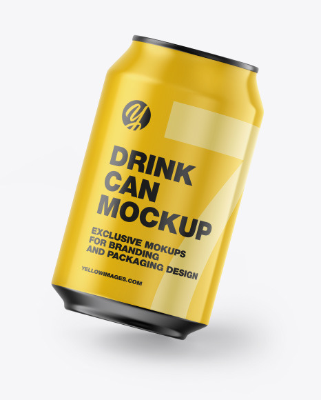 Metallic Drink Can w/ Glossy Finish Mockup