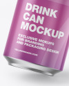 Metallic Drink Can w/ Glossy Finish Mockup