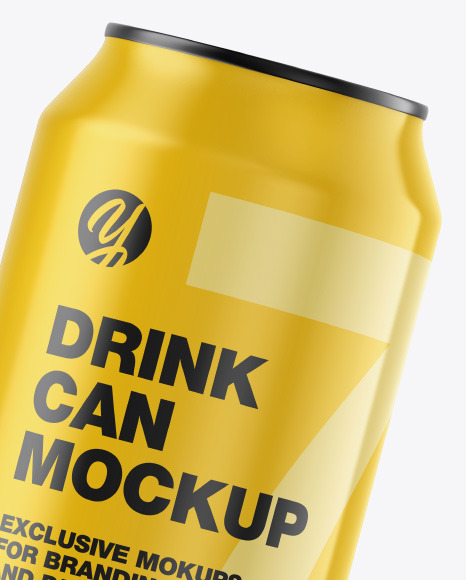 Metallic Drink Can w/ Glossy Finish Mockup