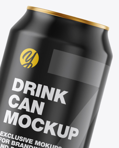 Metallic Drink Can w/ Glossy Finish Mockup