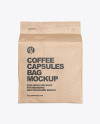 Kraft Paper Bag with Coffee Capsules Mockup Kraft Paper Bag with Coffee Capsules Mockup