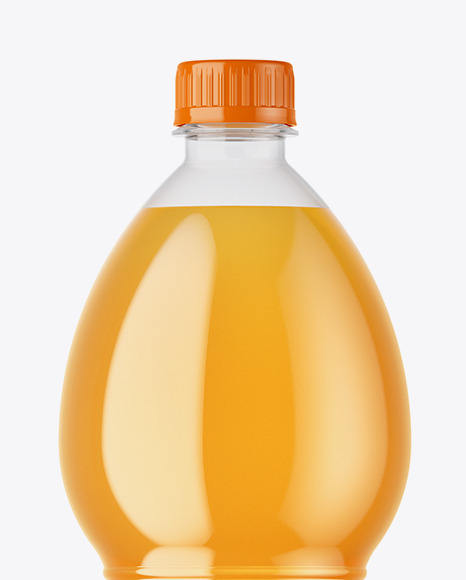 PET Bottle With Orange Drink Mockup