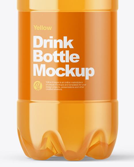 PET Bottle With Orange Drink Mockup